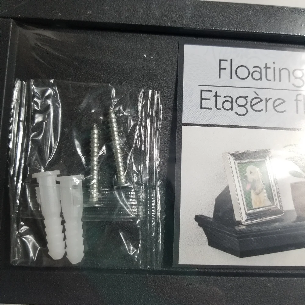 NEW IN PACKAGING SET OF 3 BLACK FLOATING SHELVES